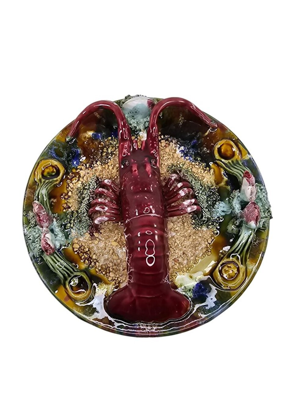 Jay Willfred Andrea By Sadek Lobster Plate Palissy Majolica Portugal